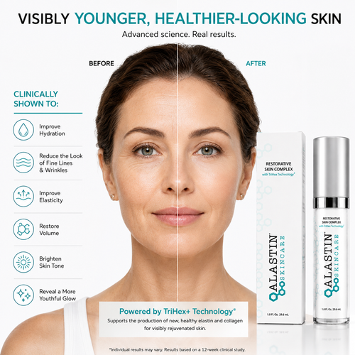 ALASTIN Restorative Skin Complex Serum, TriHex+™ Collagen Support, Fine Lines & Dullness.