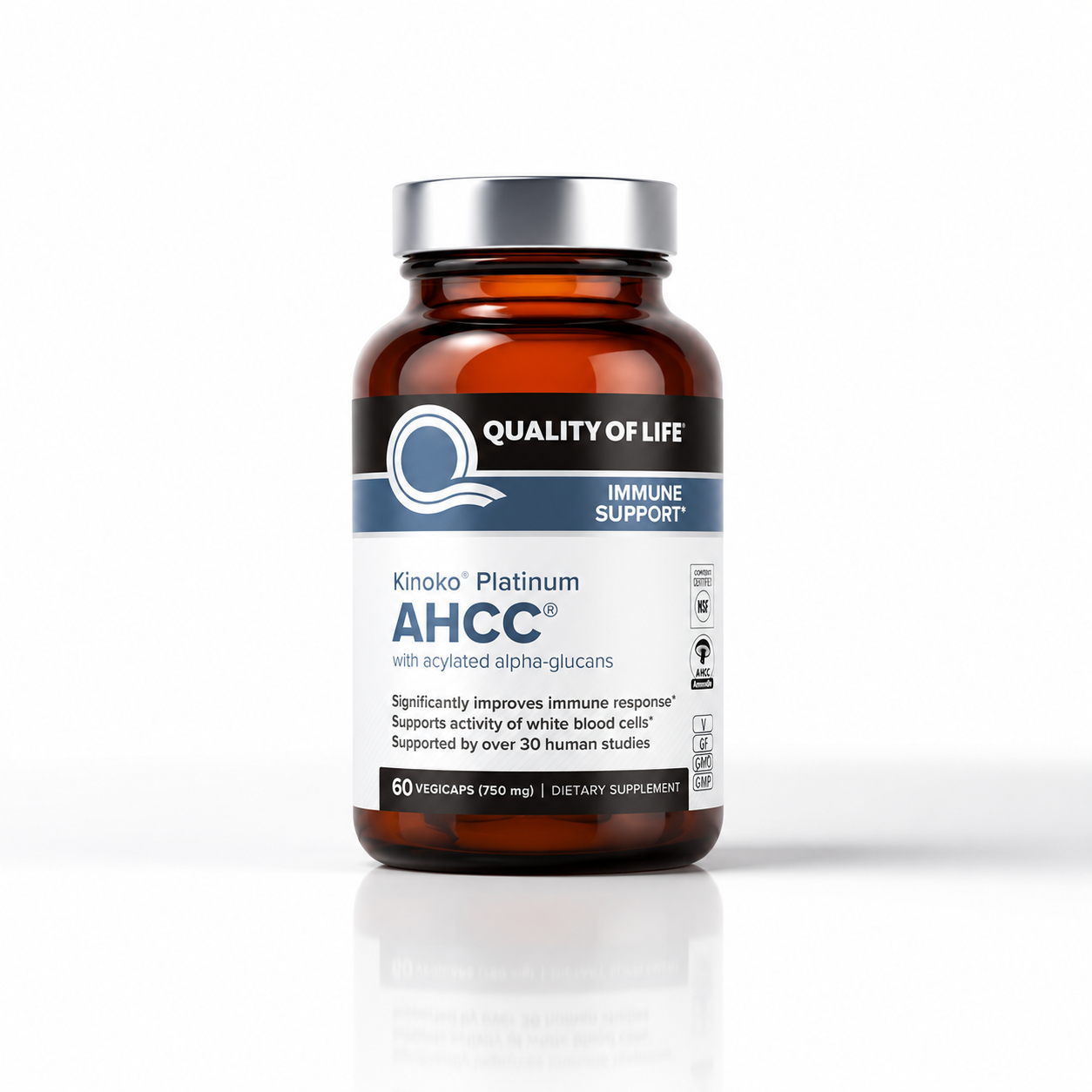 Kinoko Platinum AHCC 750mg Clinically Proven Immune Support, Natural Killer Cell Activity