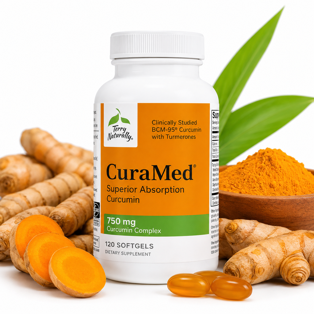 Terry Naturally CuraMed 750mg Curcumin 500mg Curcuminoids Brain, Heart & Immune Support