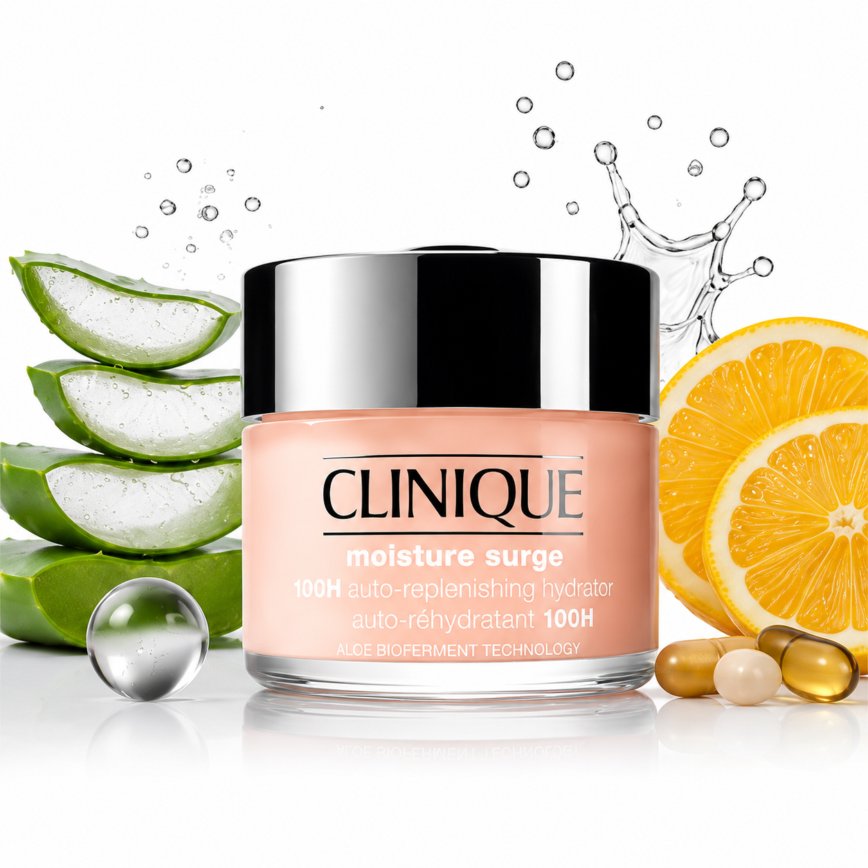 Clinique Moisture Surge 100H Face Moisturizer, Hyaluronic Acid & Aloe Oil-Free, All Skin Types