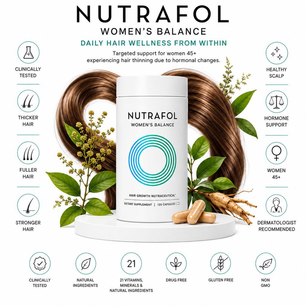 Nutrafol Women's Balance Hair Growth Supplement Ages 45+  #1 Dermatologist Recommended