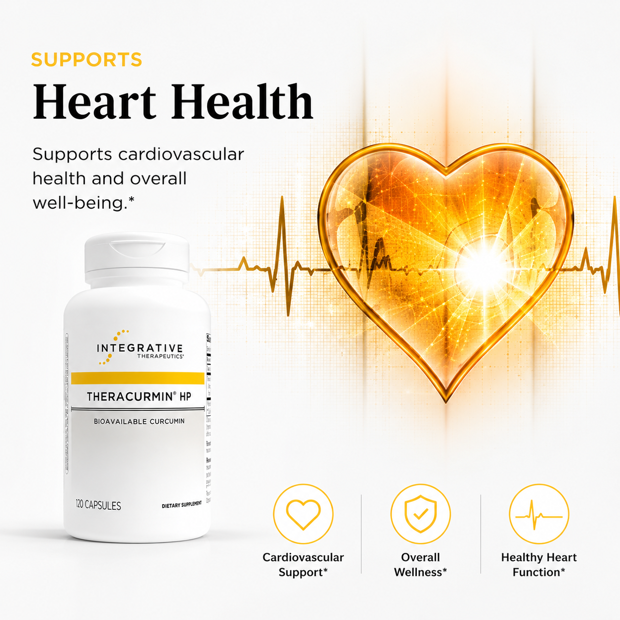 Theracurmin HP Curcumin Capsules – 27x More Bioavailable; Heart, Joint & Muscle Recovery