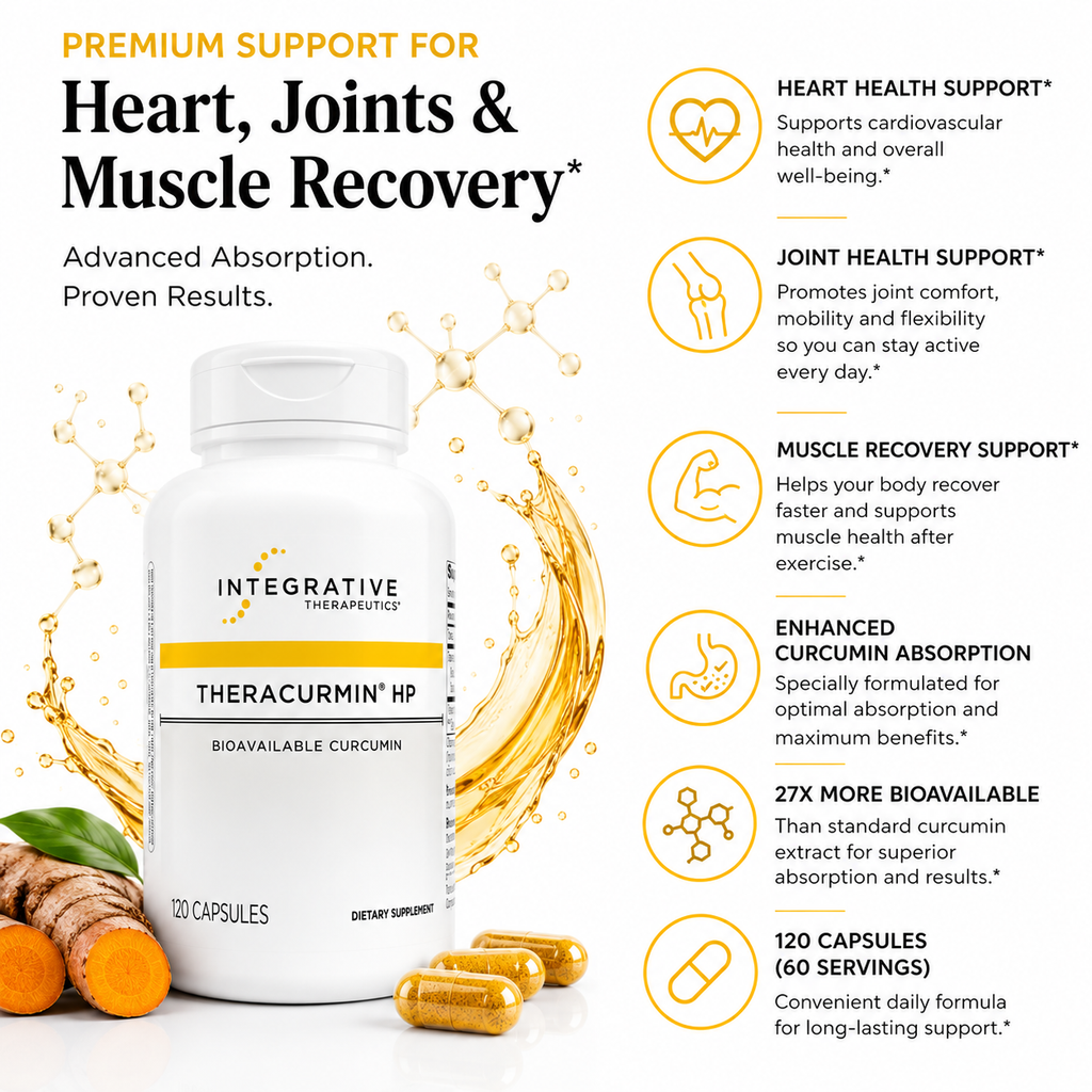 Theracurmin HP Curcumin Capsules – 27x More Bioavailable; Heart, Joint & Muscle Recovery