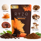 RYZE Organic Mushroom Coffee – Lion's Mane & Turkey Tail. Energy  Focus & Gut Health