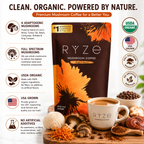 RYZE Organic Mushroom Coffee – Lion's Mane & Turkey Tail. Energy  Focus & Gut Health