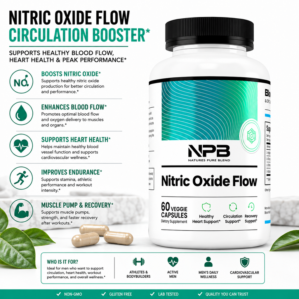 Nitric Oxide Booster for Men. Blood Flow & Muscle Pump Preworkout Bodybuilding