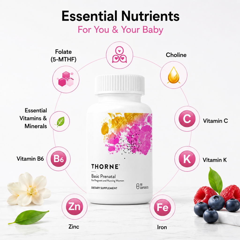 THORNE Basic Prenatal - Well-Researched Folate Multi for Pregnant & Nursing Women