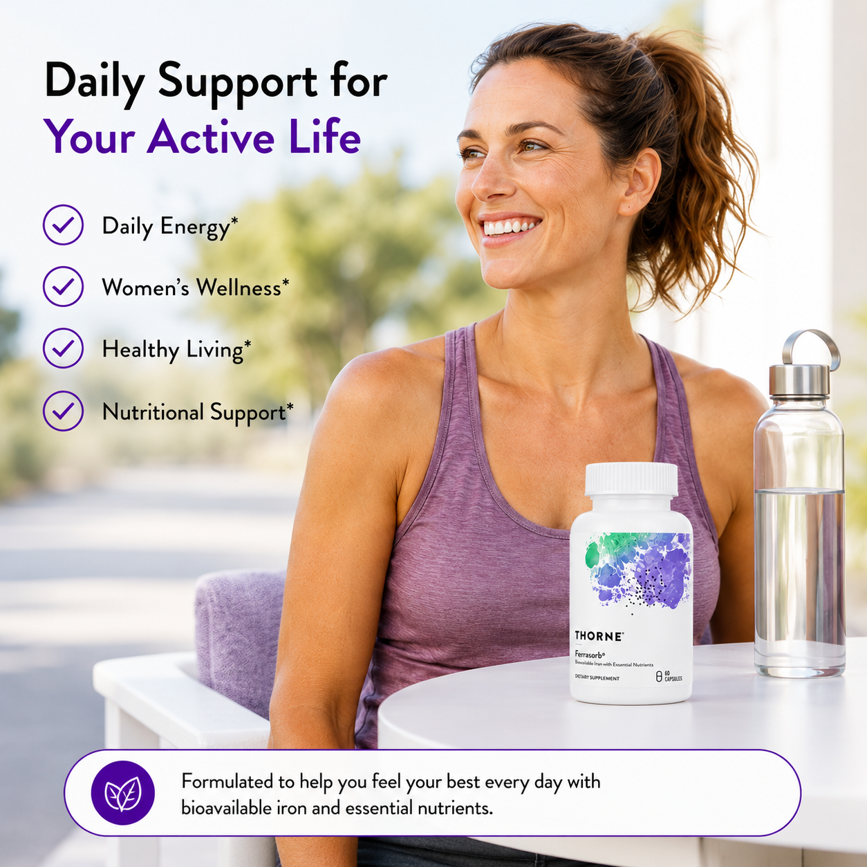 THORNE Ferrasorb Bioavailable Iron with essential nutrients