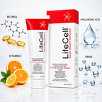 LifeCell All-In-One Anti-Aging Cream, Retinol, Vitamin C & Hyaluronic Acid, Reduces Wrinkles & Dark Circles.