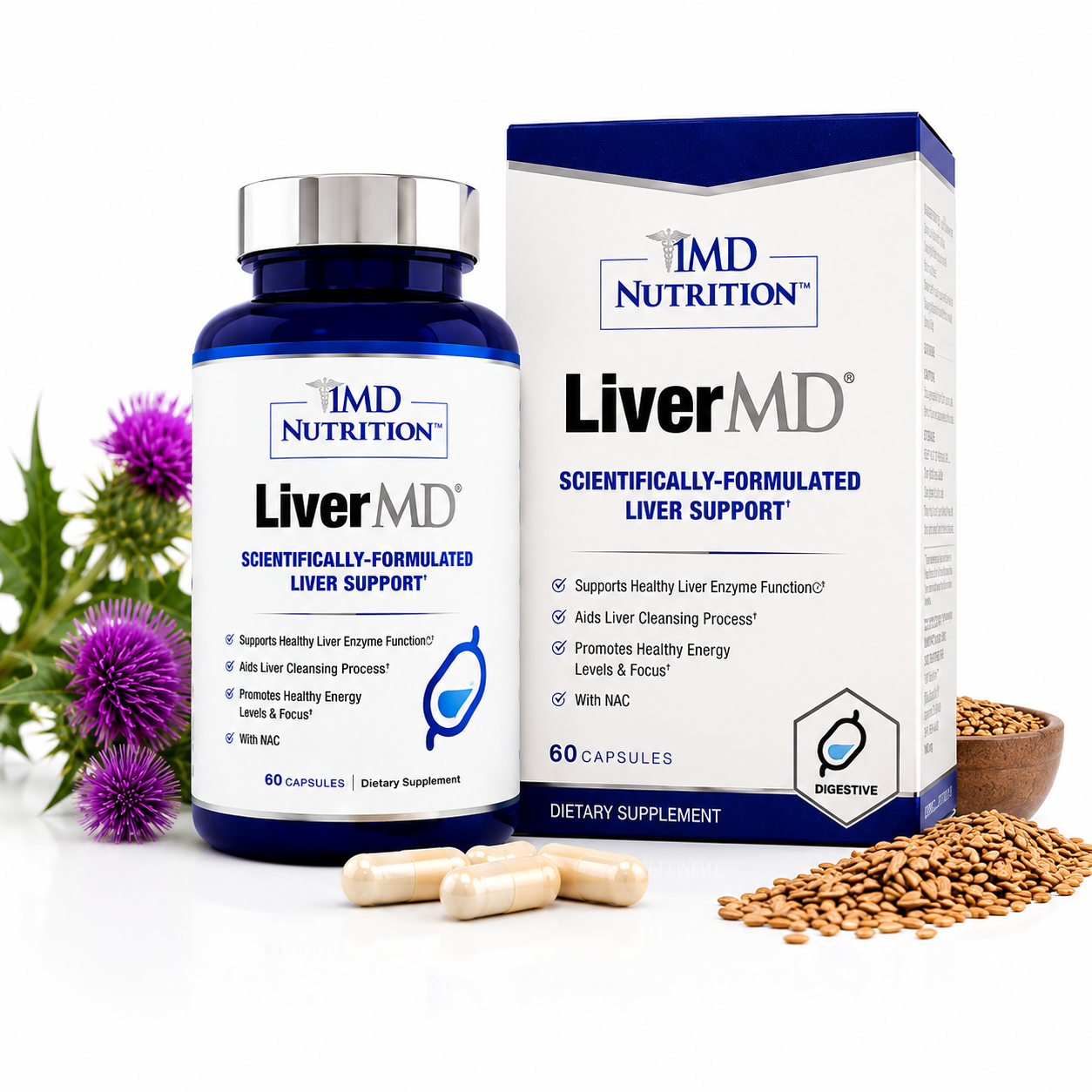 1MD LiverMD – Milk Thistle Liver Cleanse & Detox Support, Siliphos Extract