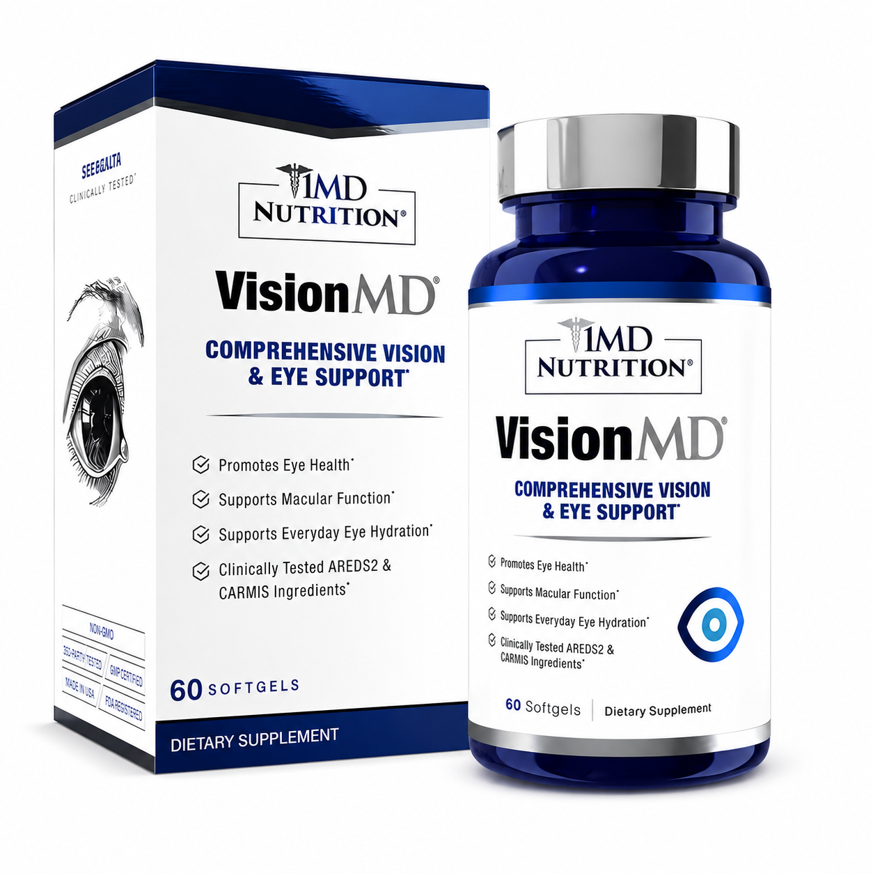 1MD Nutrition VisionMD Eye Supplement for Adults Supports Vision Health Care,Eye Strain, & Dry Eye