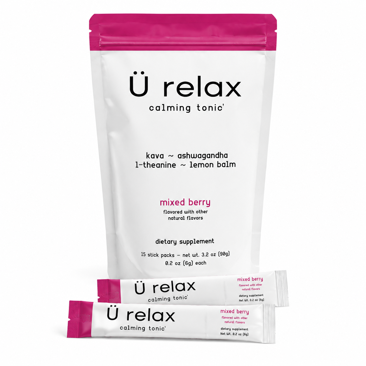 Ü Relax Calming tonic-MIXED BERRY flavor relax calming drink-15 Packets