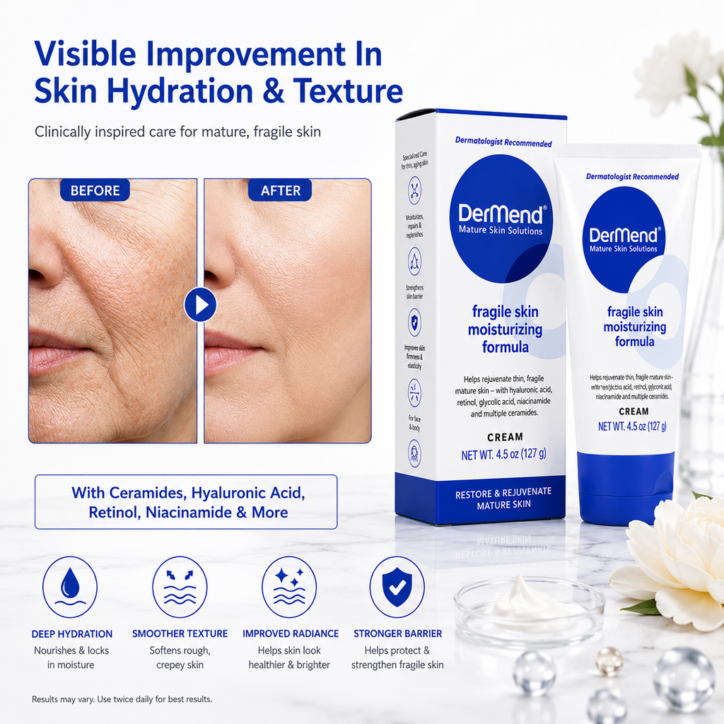 Dermend Fragile Skin Cream – Anti-Wrinkle Moisturizer for Thin Skin