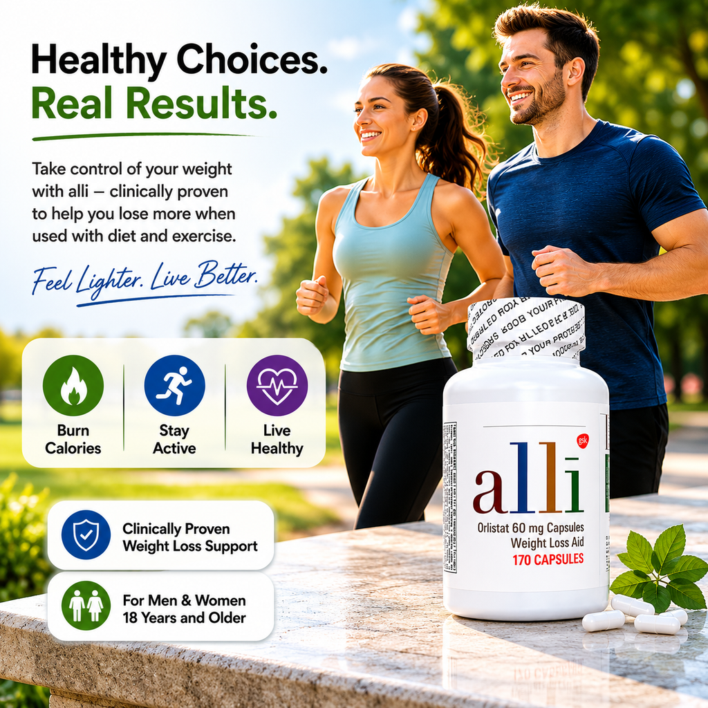 Alli Weight Loss Pills – Orlistat 60mg Diet Supplement 170 Capsules