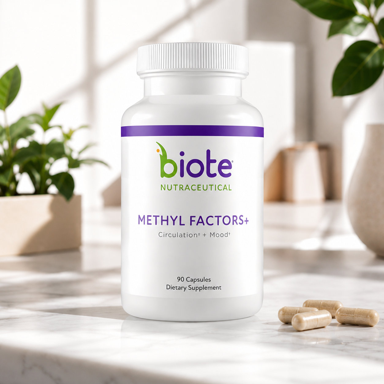 Biote Methyl Factors+Heart, Mood & Energy Support  90 Capsules