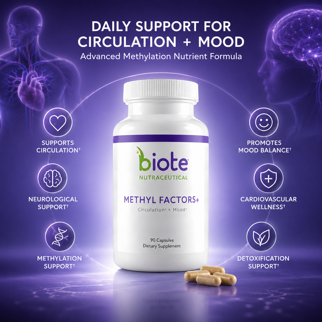 Biote Methyl Factors+Heart, Mood & Energy Support  90 Capsules