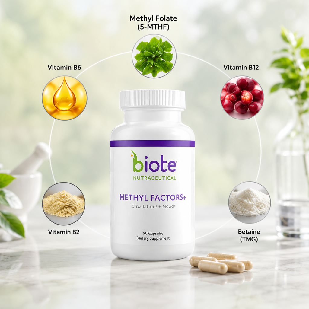 Biote Methyl Factors+Heart, Mood & Energy Support  90 Capsules