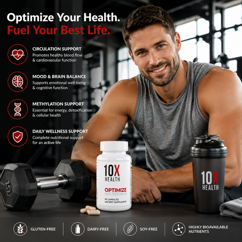 10X Health Methylated Multivitamin – 34-in-1 with B12, MTHF & NAC