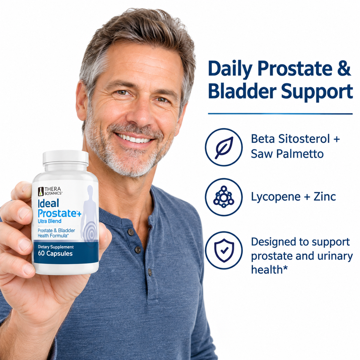 Ideal Prostate Plus Beta Sitosterol, Saw Palmetto, Lycopene & Zinc,  Men's Prostate Support