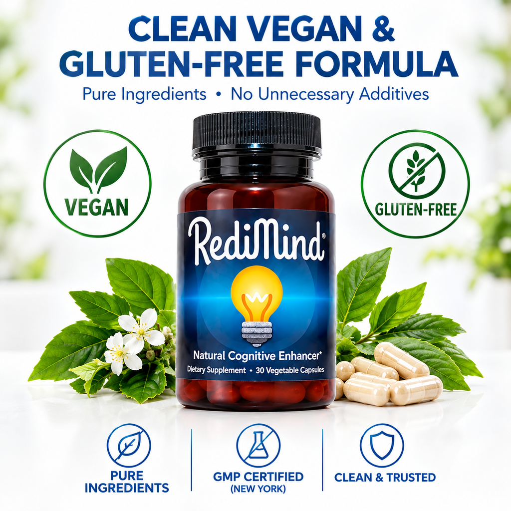 RediMind Brain Supplement Memory Focus & Mental Clarity; Alpha GPC & Ginkgo Biloba