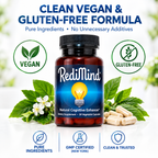 RediMind Brain Supplement Memory Focus & Mental Clarity; Alpha GPC & Ginkgo Biloba