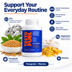 TestoFuel Testosterone Booster for Men;  Zinc, Fenugreek & Magnesium. Muscle, Energy & Stamina