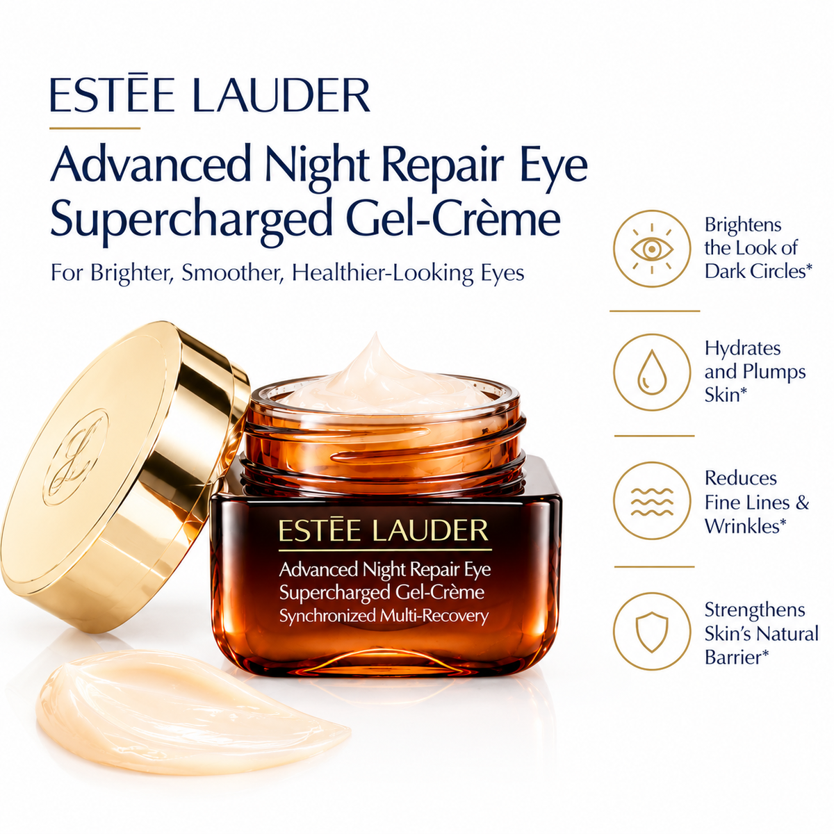 Estée Lauder Advanced Night Repair Eye Cream. Dark Circles & Brightening, Gel-Cream, Under Eye Treatment 0.5 Ounce