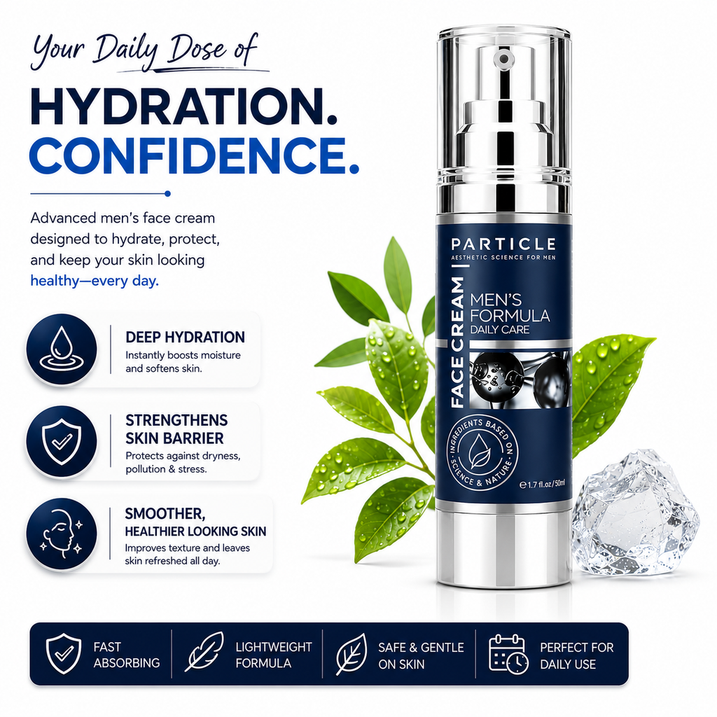 Particle 6-in-1 Face Cream for Men – Vitamin C & Hyaluronic Acid 1.7oz