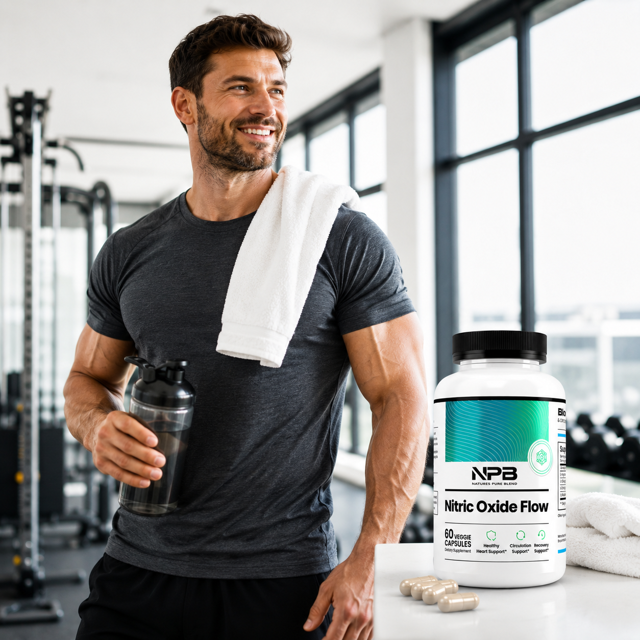 Nitric Oxide Booster for Men. Blood Flow & Muscle Pump Preworkout Bodybuilding