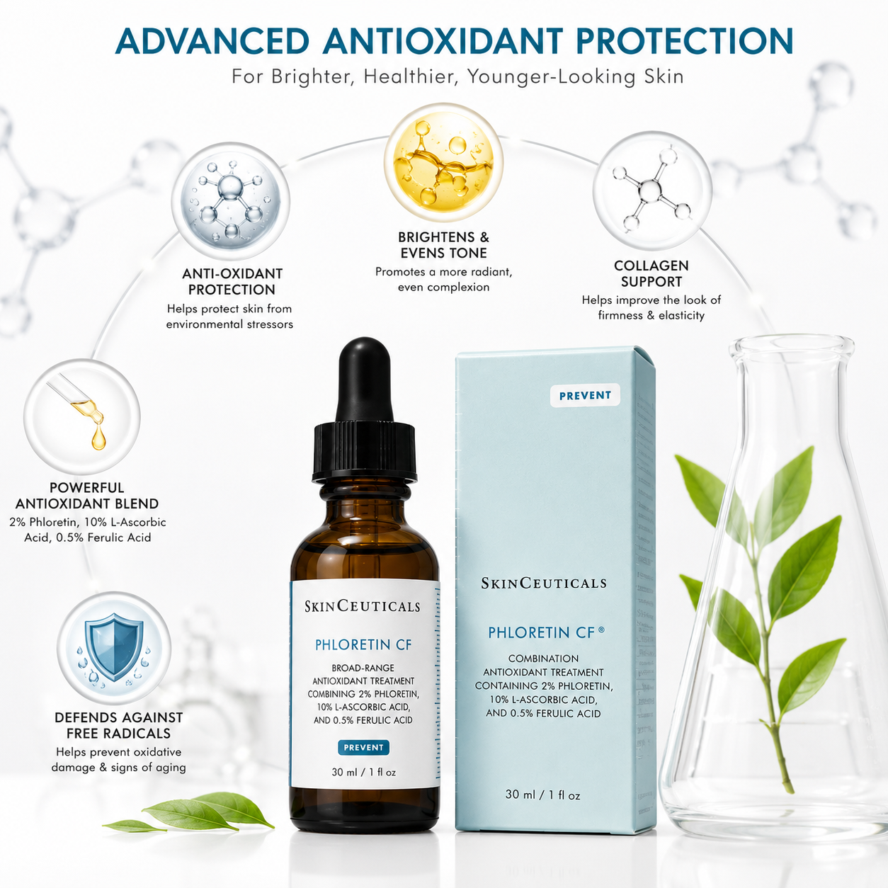 SkinCeuticals Phloretin CF Antioxidant Serum Brightening & Anti-Aging Vitamin C