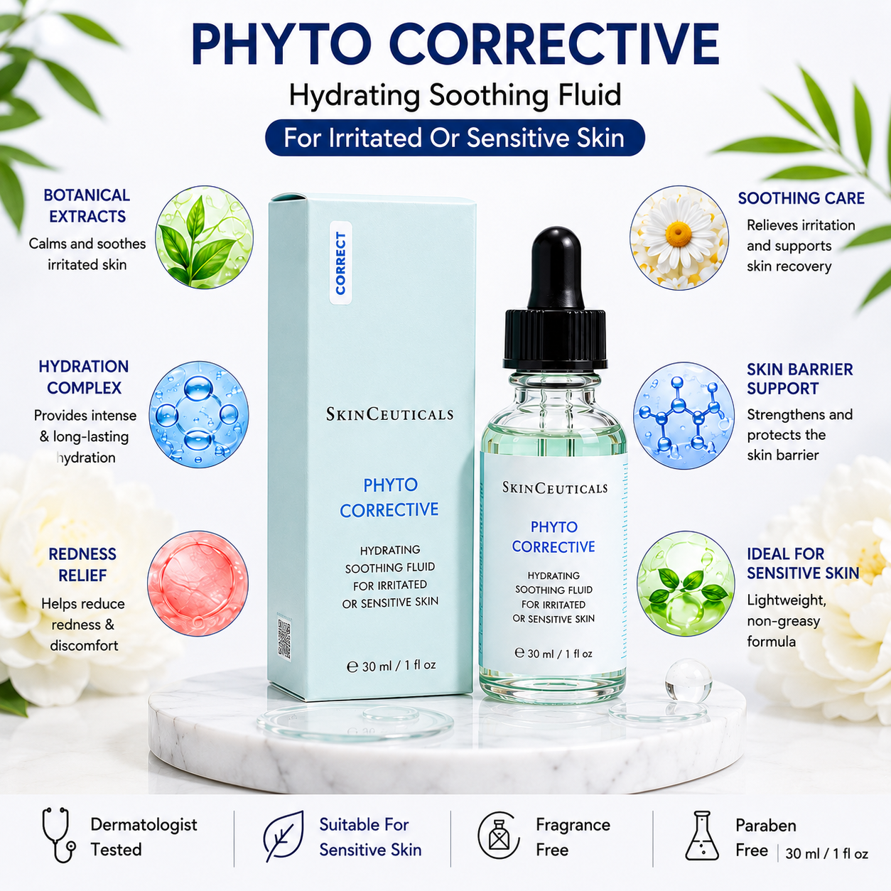 SkinCeuticals Phyto Corrective Fluid – Soothing Serum for Sensitive Skin
