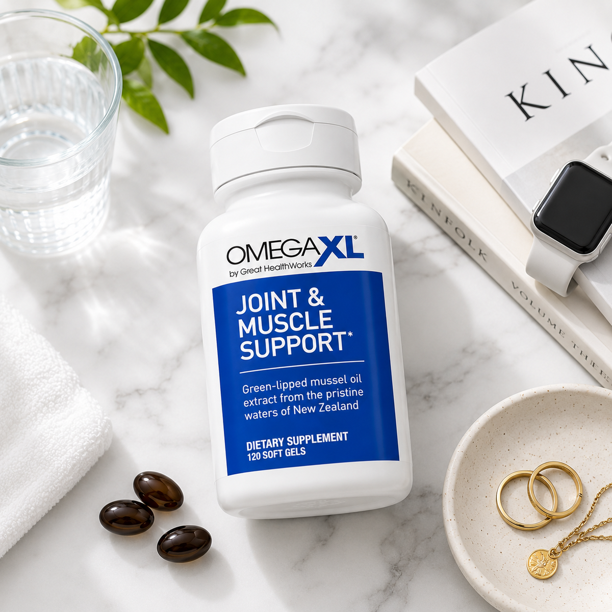 OmegaXL Joint Support Supplement, Green-Lipped Mussel Oil 16x Stronger Than Fish Oil. 60/120/300 Count