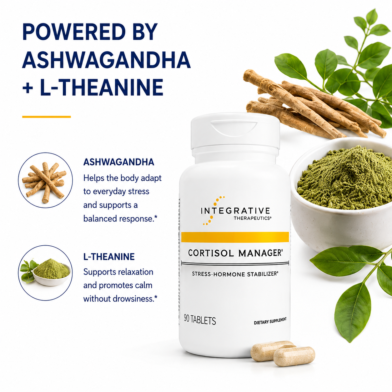 Cortisol Manager Ashwagandha and L-Theanine stress support