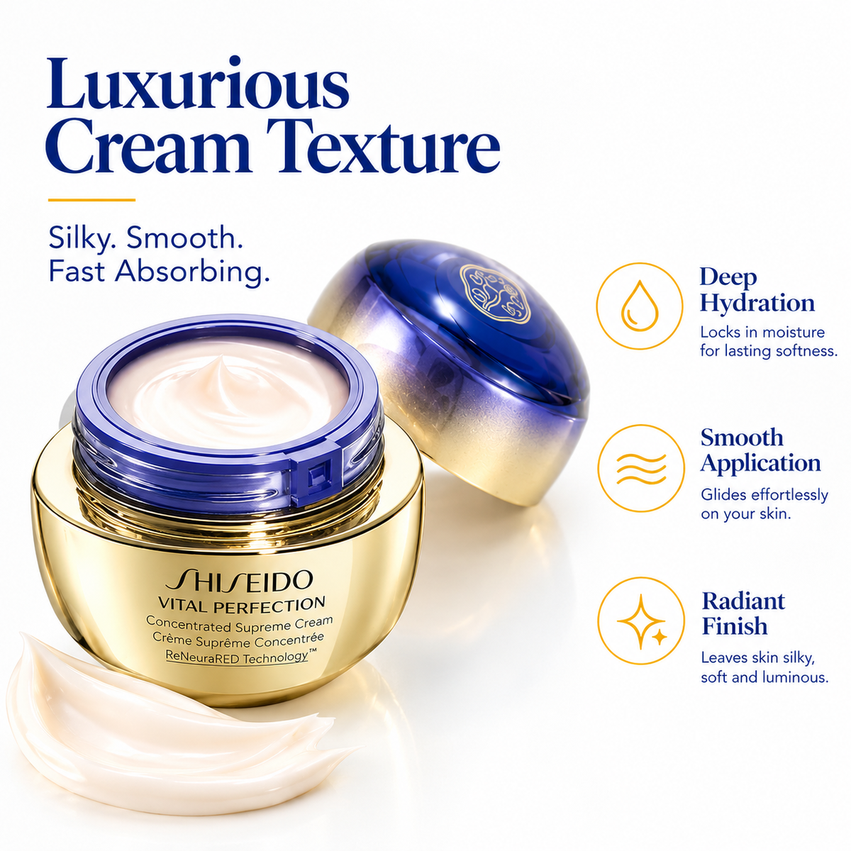 Shiseido Vital Perfection Supreme Cream.| Rich Anti-Aging Moisturizer, Sculpting, Firming & Brightening