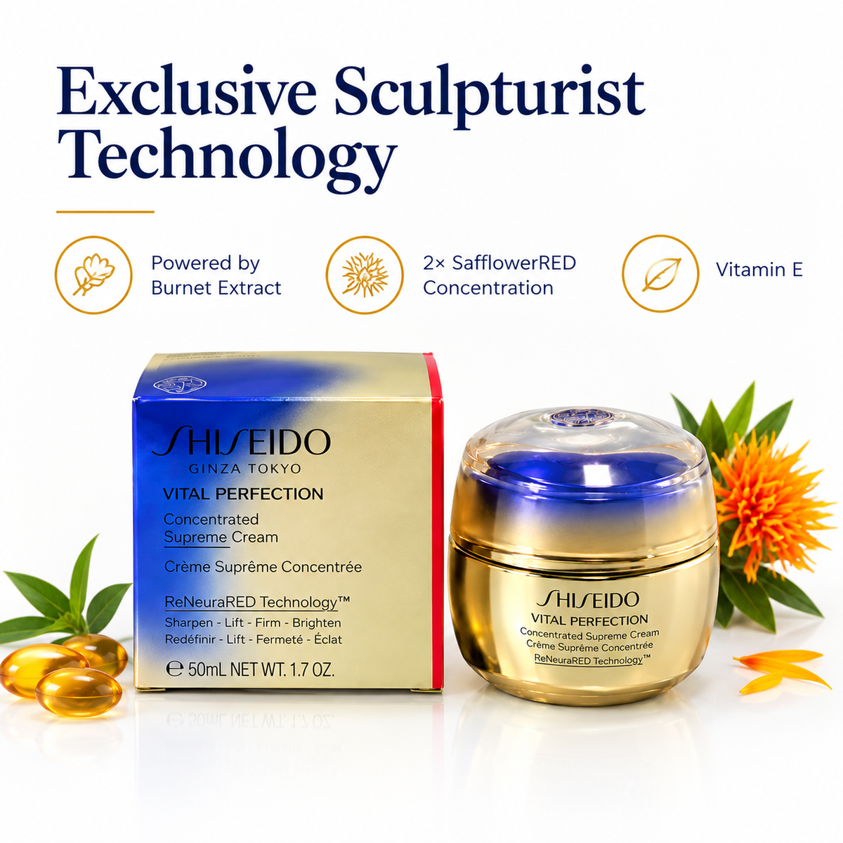 Shiseido Vital Perfection Supreme Cream.| Rich Anti-Aging Moisturizer, Sculpting, Firming & Brightening