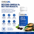 OmegaXL Joint Support Supplement, Green-Lipped Mussel Oil 16x Stronger Than Fish Oil. 60/120/300 Count