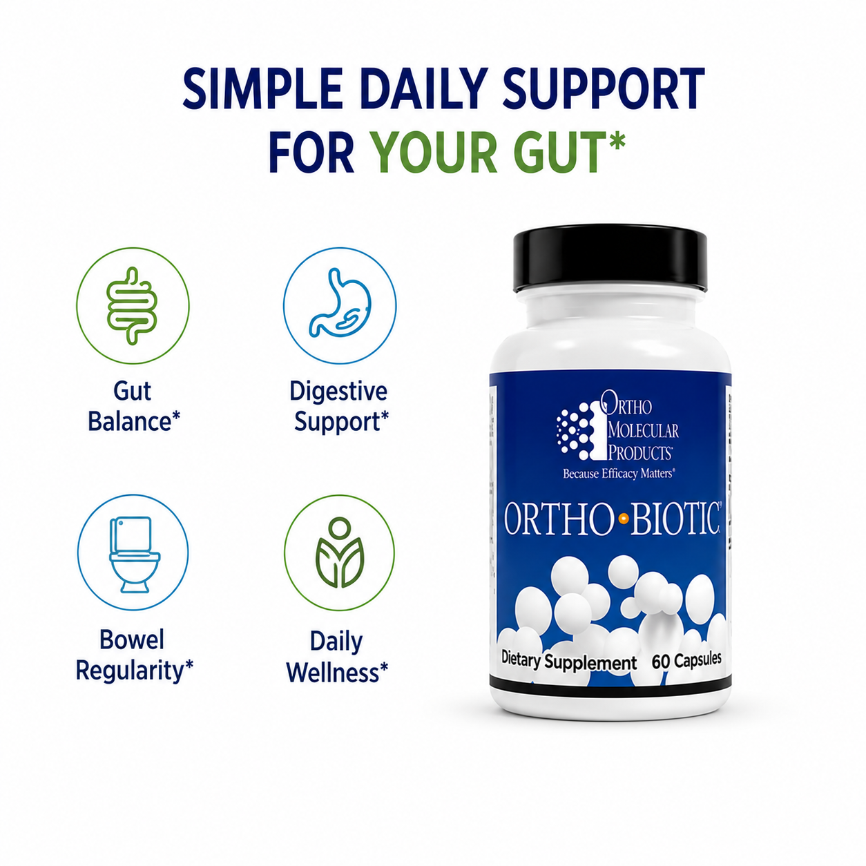 Ortho Biotic probiotic capsules immune and gut health support
