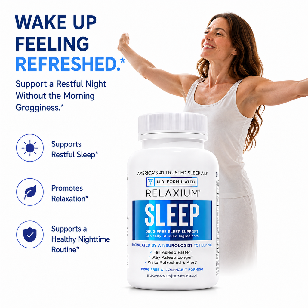 Relaxium Sleep Aid for Adults melatonin and magnesium capsules