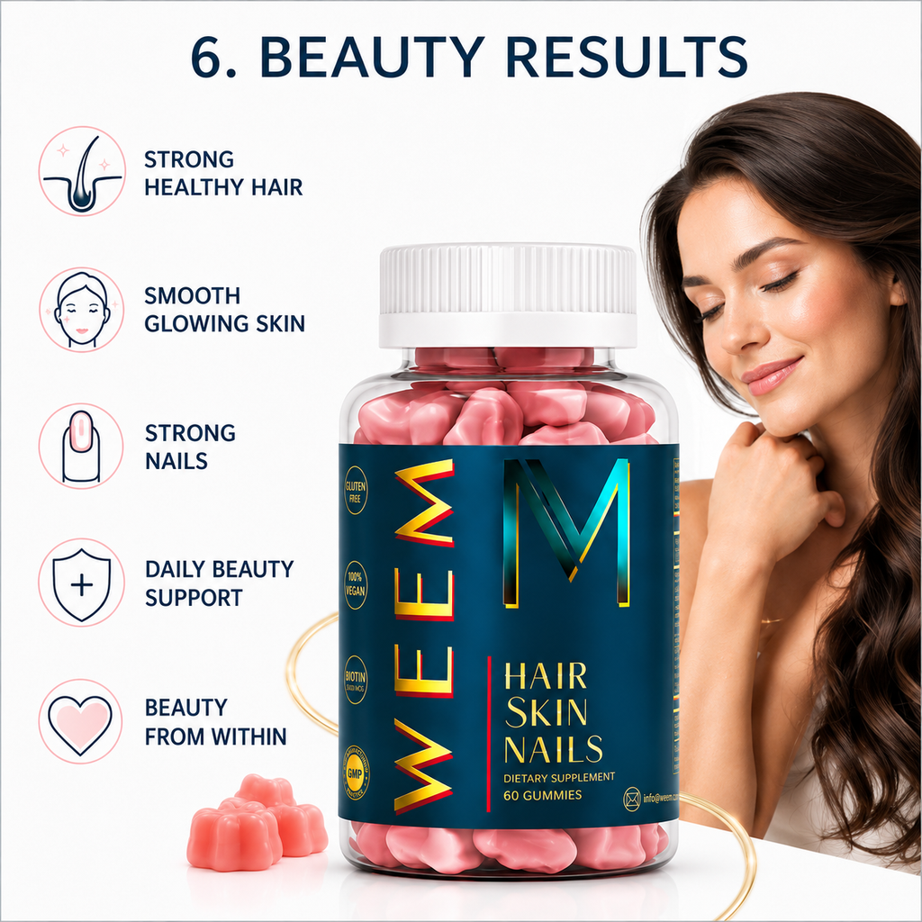 WEEM hair gummies ingredients and vitamin formula