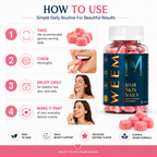 WEEM hair vitamin gummies with biotin for hair skin and nails